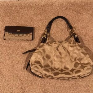 Coach Sateen Purse and Matching Wallet